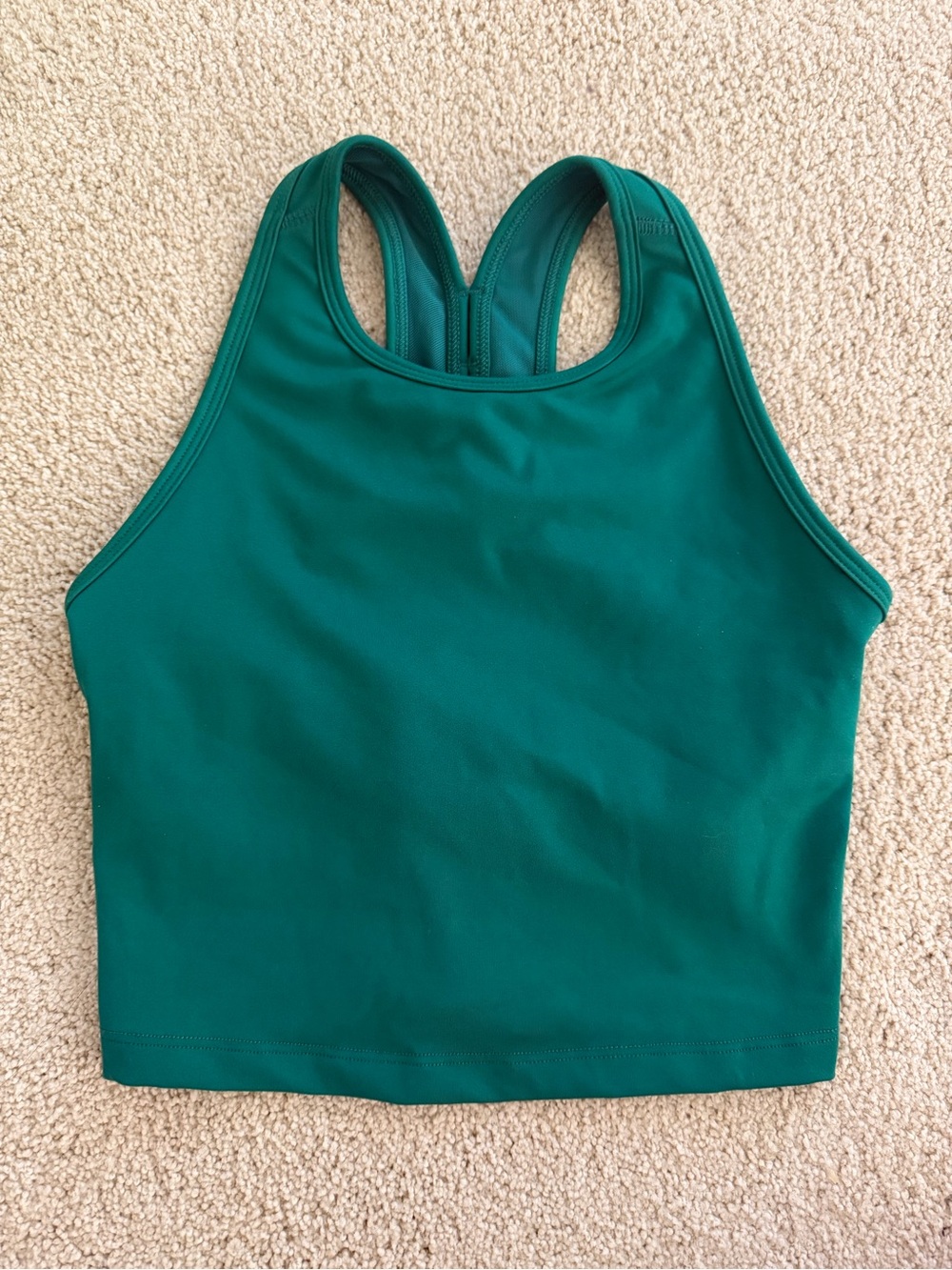 Beyond Yoga Racerback Cropped Tank Bra Green XS